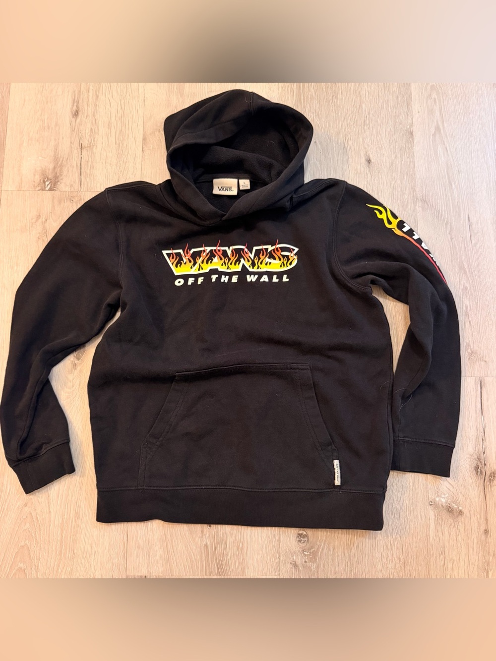 Vans off the wall black flame hoodie